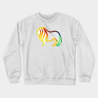 Cute Color Gradient Lion Shape Outline Drawing Crewneck Sweatshirt